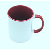 Taza Blanca 11oz Tlp Asa Y Fondo De Color Interno Sublimar24 Color Rojo