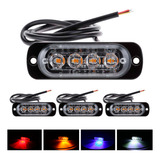 Kit 4 Strobo Automotivo 4 Leds + 16 Funções 12v/24v Tarpo