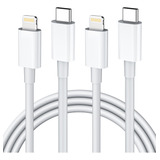 Paquete De 2 Cables Usb C A Lightning, Cargador De iPhone De