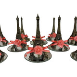 20 Souvenir Torre Eiffel Con Flor Y Espejo 8 Cm