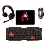 Kit Gamer Completo Teclado Fone Mouse Led Mouse Pad G-fire