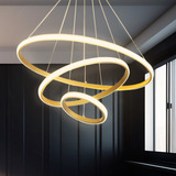 Lampara Colgante Techo Decorativa Moderna Luz Blanca Aros