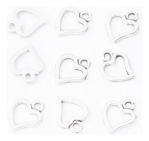 100 Dijes Corazon Mini 1 Cm  Para Pulseras Llaveros