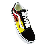 Tenis Vans Old Skool Vn0a38g1phn (flame) Black/white Piel