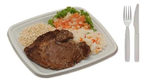 Kit Churrasco P/ 50 Pessoas 50 Pratos 50 Talheres Reforçados