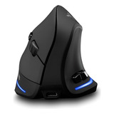 Mouse Vertical Bluetooth Inalambrico Zelotes F35b Recargable Color Negro
