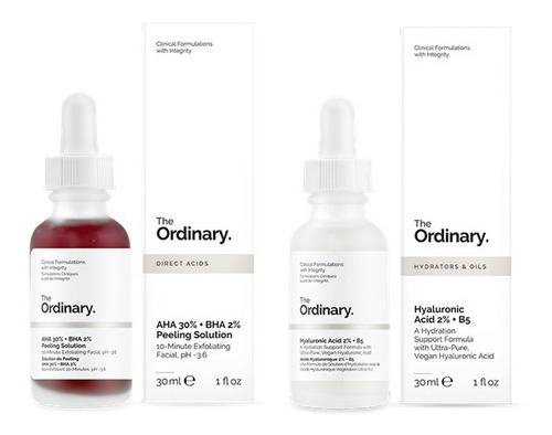 The Ordinary Kit Peeling Solution + Ácido Hialurónico 2%