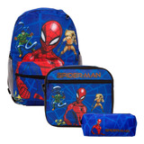 Kit Mochila Infantil Menino Homem Aranha Passeio Escola