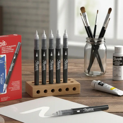 Sharpie Marcadores Acrílicos, Punta Pincel, Blanco, 6 Piezas | Meses sin interés
