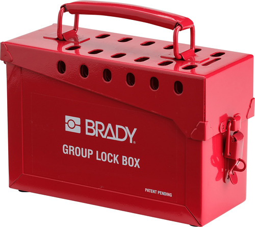 Brady -  Caja De Bloqueo De Grupo Portátil, Metal, Rojo