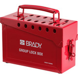 Brady -  Caja De Bloqueo De Grupo Portátil, Metal, Rojo