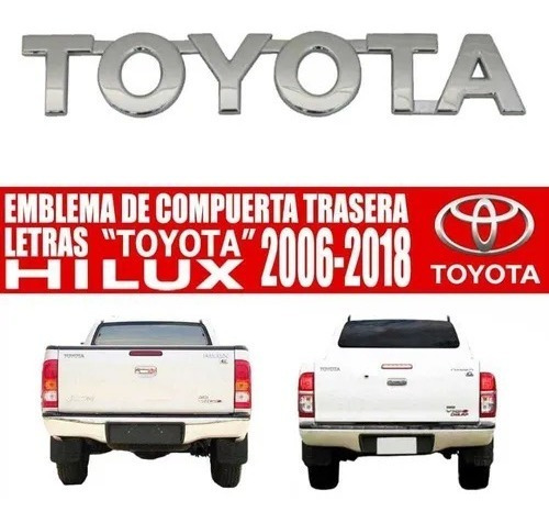 Emblema Letras Toyota Hilux Cromado Compuerta Puerta Foto 2