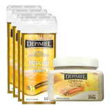 24 Ceras Roll On + Crema Exfoliante Apricot 250gr Depimiel