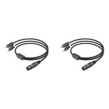 2 Cables Divisores Xlr Hembra A Doble Rca Macho Y De 3 Pines