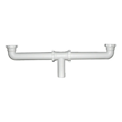 Coflex Salida Céspol Doble Para Fregadero 1-1\u002F2'' P-b9005 Color Blanco | MercadoLibre