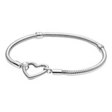 Pulsera Pandora Cadena De Serpiente Con Cierre De Corazón Diámetro 19 Cm