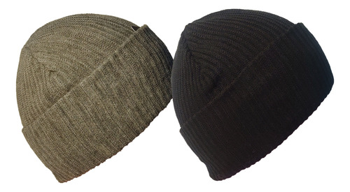 Pack 2 Gorros Lana Beanie - Punto Tejido - Calidad Premium