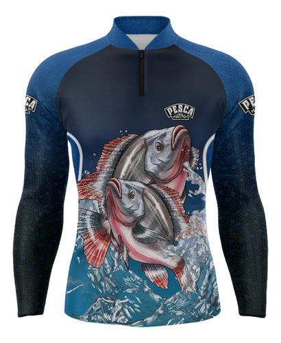 Camisa Camiseta Blusa De Pesca Família Tilápia Proteção Uv50