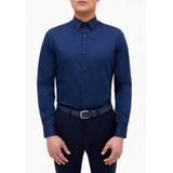 Camisa Dressy Liso Azul Perry Ellis