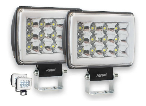 Par Faro Dually 12 Led Fijo Estrobo Aro Gel Cob Colores Glo