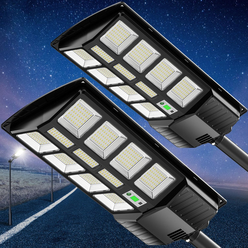 Luces Solares De Calle Exteriores Impermeables De 1200w...