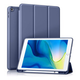 Funda iPad 10.2 Akkerds 9/8/7 Gen Soporte Lápiz Azul/gris