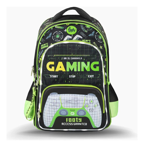 Mochila Espalda 18 Pulgadas C/luz Level Up Gamer Footy F3263