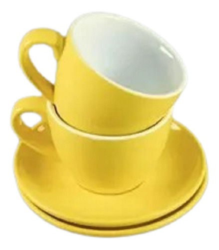 Tazon 250 Ml C/ Plato 15cm Amarillo 0lam Barista Volf X 6