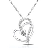 Eleganzia Collares De Corazón Para Mujeres Niñas Novia Plata