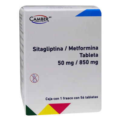 Sitagliptina\u002Fmetformina (camber) C\u002F56 Tabs. 50\u002F850 Mg | Envío gratis