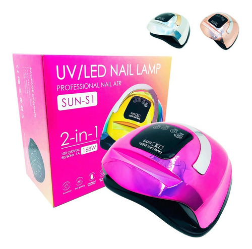 Lampara Profesional Para Uñas Uv/ Led 168w Sun S1 Metálico