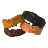 Pack 4 Vinchas Diademas Modelo Tipo Turbante De Ecocuero 