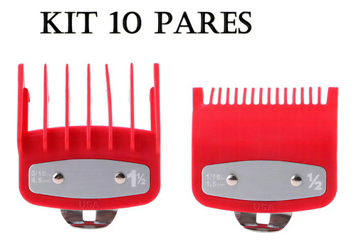 Kit Com 10 Pares De Pente De Disfarce Premium Wmark Vermelho