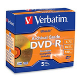 Cds Grabables Verbatim Dvd-r 4.7gb 8x Ultralife Gold Archiva