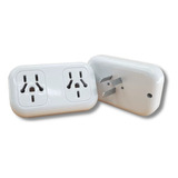 Adaptador Enchufe Ficha Doble Multitoma Color Blanco