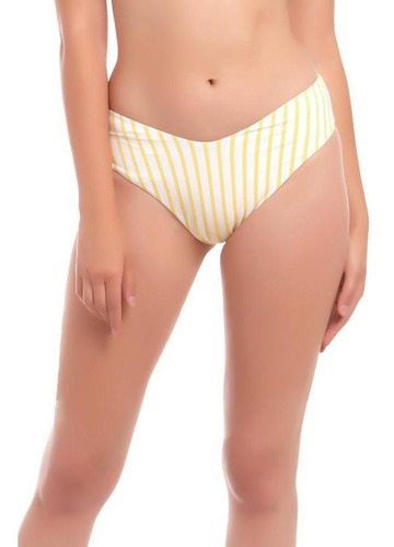 Bikini Tanga Alto Lineas Amarillas