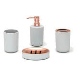 Organiza Tu Baño Set X4 Accesorios Plástico Cilindrico Vgo