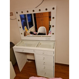 Vanity Desk Completo Con Espejo De Luz Hollywood Maquillaje