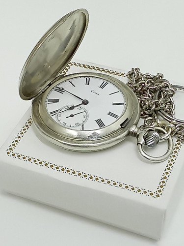 Antiguo Reloj De Bolsillo Cyma Tres Tapas Plata 0900