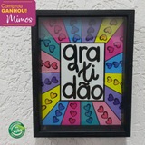 Quadro Cofre Gratidão Moldura De Madeira