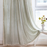 Roomtalks - Cortinas De Lino Con Borlas, A Rayas, Elegantes,