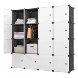 Mueble Armable Organizador Con Puerta, 16 Estantes, Blanco 