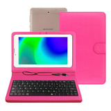 Tablet Multi 32gb M7 3g  + Capa Com Teclado Rosa Kit Estudo