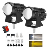 Par Faros Luces Led Para Motos Auto Doble Color Auxiliares