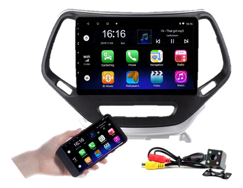 Estereo Jeep Cherokee 2014-2019 Android Carplay Usb  Camara