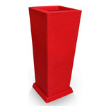 Vaso De Planta + Prato Polietileno Alto 90x40 Vermelho