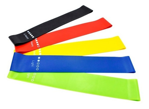 Kit 5 Cintas Elasticas Deportivas Yoga Resistentes Colores