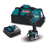 Soplador Inalambrico 18v 1 Bateria 5ah Makita Das180rt Color Turquesa