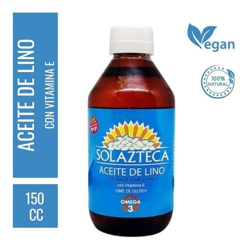 Aceite De Lino Primera Prensada En Frio Sol Azteca - 150 Cc