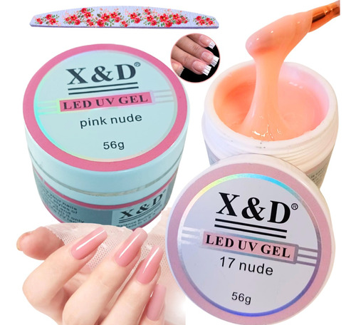 Kit 2 Gel Xed Para Alongamento De Unhas 56g Manicure Unha